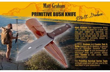 Image of Condor Tool and Knife Primitive Bush Knive, 420 Hc Stainless Steel Blasted Satin Blade, Hardwood Handle, CTK242-8