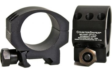 Image of CounterSniper Optics Single Scope Ring Mount for 30 MM-Short-1/4" from Bottom of Scope to Top of Rail, Black DOH425