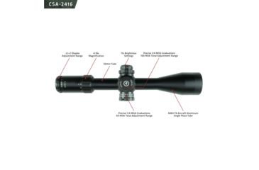 Image of Crimson Trace 2 Series Sport Rifle Scope, 4-16x50mm, FFP, 30mm Tube, MR1-MOA Illuminated Reticle, Black CSA-2416