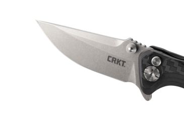 Image of CRKT Bt Fighter - Compact, Designed By Brian Tighe in Ridgefield, Folding Knife W/Button Lock, 2.85in, Plain Edge, Stonewash Finish, Glass Reinforced Nylon Handle, 5220