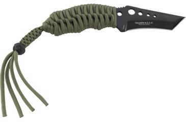 Image of CRKT Crawford N.E.C.K. Knife - Black, with Olive Drab Cord Wrap 2030CW