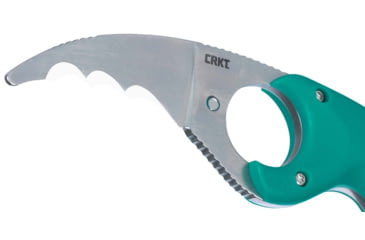 Image of CRKT Bear Claw 2.39in Fixed Blade Knife, AUS 8, Hawkbill, Green w/Veff Serrations Glass-Reinforced Nylon, 2511T