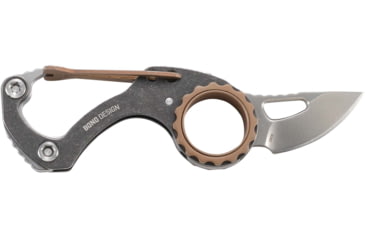 Image of CRKT Compano Carabiner Folding Knife, 1.42in, High Carbon Stainless Steel Blade, Drop Point Blade, Stainless Steel Handle, 9082
