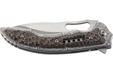 Image of CRKT Ikoma Fossil Small - 3.41in. Plain Blade, IKBS, Stainless Steel &amp; G10 Scales, Clip 5460