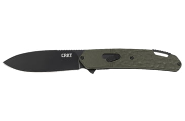 Image of CRKT Bona Fide Field Strip Folding Knife by Ken Onion, 3.52in, 4116 Stainless Steel, Drop Point Plain Blade, OD Green Aluminum Handle, K542GKP