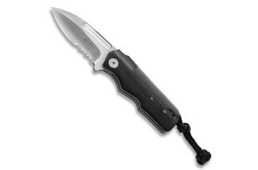 Image of CRKT Liong Number 6 Folding Knife by Liong Mah Design w/ Serrated Satin Blade and Black Handle 6521