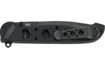 Image of CRKT M16-03DB Folding Knife by Kit Carson, 3.5in, D2 Steel, Stonewash Plain Blade, Black Matte Aluminum Handle, M1603DB