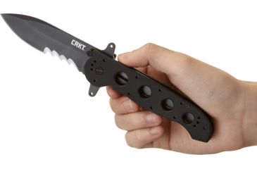 Image of CRKT M21 Folding Knife, Drop Point Veff Combo Edge, Black TitanNitride Blade/Handle M21-14SFG