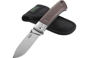 Image of CRKT Torreya by Steve Jernigan Folding Knife,3.6in Satin Drop Point Blade,Brown Resin Infused Fiber Handle 2879