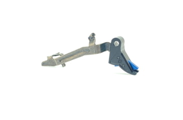 Image of Cross Armory Glock Gen 1-3 Enhanced Flat Faced Trigger w/Bar, 9mm, Aluminum, Black/Blue, Small, crGTb-bk-bl