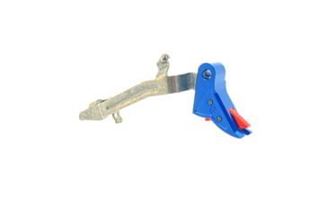 Image of Cross Armory Glock Gen 1-3 Enhanced Flat Faced Trigger w/Bar, 9mm, Aluminum, Blue/Red, Small, crGTb-bl-rd