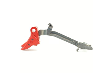 Image of Cross Armory Glock Gen 1-3 Enhanced Flat Faced Trigger w/Bar, 9mm, Aluminum, Red/Red Safety, crGTb-rd