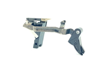 Image of Cross Armory Glock Gen 1-3 Enhanced Flat Faced Trigger w/ Bar, Drop-in Shoe/3.5 Spring, 9mm, Aluminum/Black Safety, Black/Black, Small, crGTdi-bk