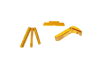 Image of Cross Armory Glock Operator Kit, 3-Piece Generation 1-3 w/ 3-Pin Set, Extended Metal Mag Catch, Extended Slide Lock, Gold, Small, crGOKgd