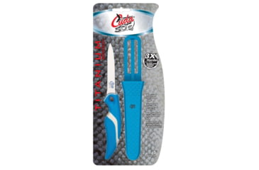 Image of Cuda 3in Titanium Bonded Net Knive With Sheath, German 4116 Corrosion-Resistant Stainless Steel Blade, Non-Slip Cuda Scale Pattern Grip, 18099