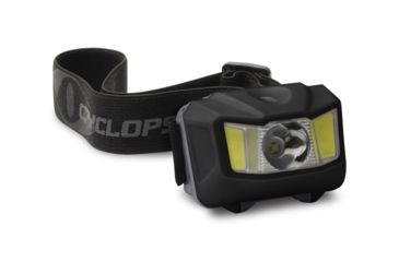 Image of Cyclops 250 Lumen Headlamp w/Green COB LED Side Illumination, Uses 3 x AAA, CYC-HL250