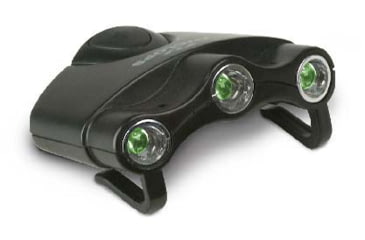 Image of Cyclops Orion Hat Clip LED Flashlight, Black with 3 Green LED Lights, CYC-HC1-G