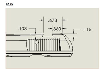 Image of CZ Custom Suppressor Height Pistol Sight Set, CZ 75, Rear, Black, 10663