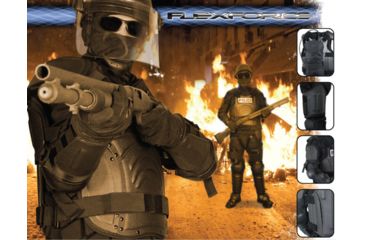 Image of Damascus FX1 Protective Gear FlexForce Modular Hard Shell Full Body Crowd Control System, Large, Black, FX1LG