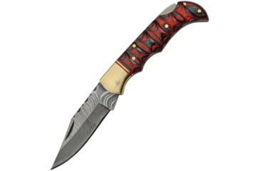Image of Damascus Red and Black Lockback