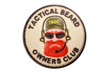 Image of DDT Rubber Morale Patch, Beard, Red DDT50124