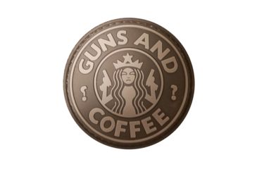 Image of DDT Rubber Morale Patch, Guns N Coffee, Black/Grey DDT50156