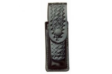 Image of DeSantis Black - Basketweave - Single Magazine Pouch With Flap - Nickel Snap U49BLEEZ1