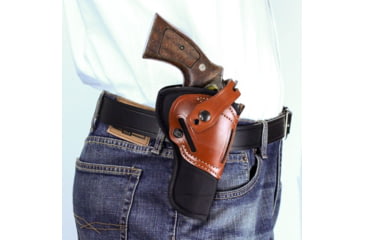 Image of DeSantis Dual Angle Hunter Hybrid Belt Leather Holster, Colt Anaconda 4in, Dan Wesson 44VH 4in, Ruger Redhawk 4in, S&amp;W N Frame 4in, Classic Hunter, Ambidextrous, Plain, Black, M90BJ44Z0