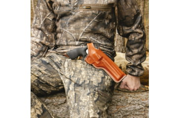 Image of DeSantis Dual Angle Hunter Leather OWB Holster, S&amp;W N Frame 4in, Colt Anaconda 4in, Dan Wesson 41VH, 44VH 4in, Ruger Redhawk 4in, Left Hand, Plain, Tan, 016TD44Z0