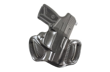 Image of DeSantis Mini Slide OWB Belt Holster, Unlined Leather, RM1C, Right Hand, Plain, Black, RM1C, 086BA1ZZ0