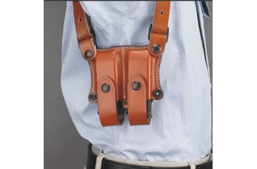 Image of DeSantis New York Undercover Rig Shoulder Leather Holsters, SIG Sauer P320 and P250 Full SIze and Compact w/ or w/o Romeo1 Reflex Sights and P320-M17, Left Hand, Plain, Tan, 11DTB7HJ0
