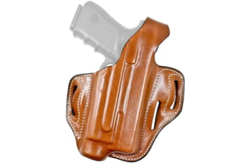 Image of DeSantis Tac-Lite Leather Belt Holster, Glock 19, 23, 32 w/ Inforce APLC, Left Hand, Plain, Tan, 117TB2JZ0