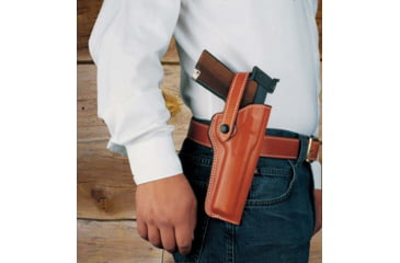 Image of DeSantis The Woodsman Leather OWB Holsters, Colt Cadet, S&W 22, 41, Browning Buckmark, Ruger 22, SIG Trailside, Hamerly 4in-5 1/2in, Right Hand, Lined, Tan, 097TCLAZ0