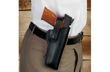 Image of DeSantis The Woodsman Leather OWB Holsters, Colt Cadet, S&W 22, 41, Browning Buckmark, SIG Trailside, Hamerly 4in-5 1/2in, Ruger 22, MARK IV 22/45, Right Hand, Plain, Black, 097BALAZ0