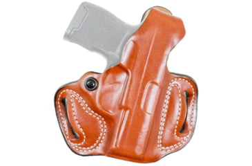Image of DeSantis Thumb Break Mini Slide Leather Belt Holster Springfield Hellcat/Hellcat OSP w/ Streamlight TLR-6, Right, Tan, 085TA7UZ0