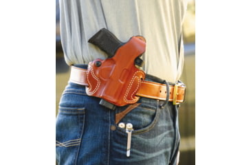 Image of DeSantis Thumb Break Mini Slide OWB Holster, Sig Sauer P365 With Red Dot, Left, Tan, 085TB9YZ0