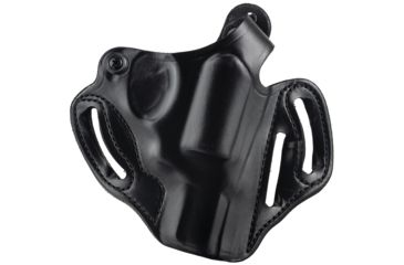 Image of DeSantis Thumb Break Scabbard Holster - Right, Black, Unlined, Plain, 3 Slot 001BA22Z0 - FITS COLT AGENT, COBRA, DETECTIVE SPECIAL 2in.