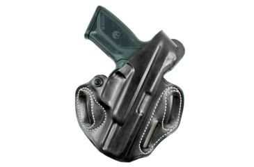 Image of DeSantis Thumb Break Scabbard Leather Holsters, Kimber K6S 3in, Left, Plain, Black, 001BB6IZ0