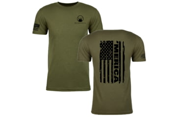 Image of Devil Dog Concepts Black Merica Flag T-Shirt - Mens, Military Green, Small, DDCA-BMF-MGS