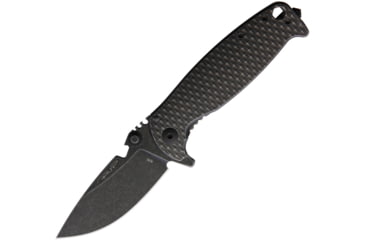 Image of DPx Gear HEST-F Framelock Folding Knife, Black, Black textured titanium handle, DPHSF014