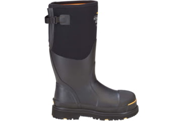 Image of Dryshod Steel-Toe Adjustable Gusset Work Boot, Black/Yellow, 16, STG-UH-BK-016