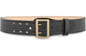 Image of DutyMan 2-1/4inch Basketweave Leather Sam Brown 2 Row Stitch Duty Belt With Gold Buckle DTY-1021-42-9002