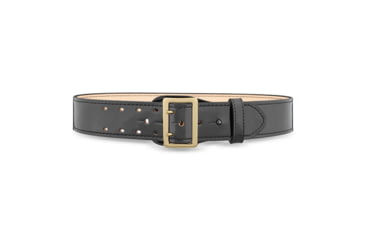 Image of 2-1/4&quot; High-Gloss Leather Sam Browne 2-Row Stitch Duty Belt with Gold Buckle