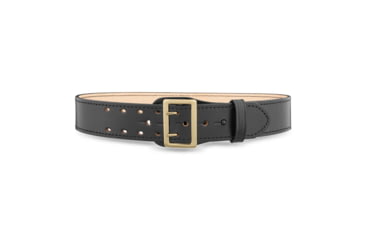 Image of 2-1/4&quot; Plain Leather Sam Browne 2-Row Stitch Duty Belt with Gold Buckle