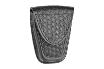 Image of DutyMan Basketweave Leather Standard Closed Single Cuff Case, Hidden Snap, Black, 8821H