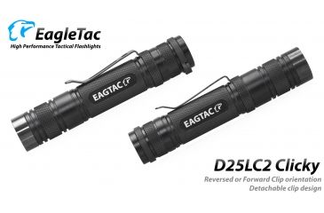 Image of Eagtac D25LC2 Clicky XML2 U4 LED Flashlight, Black, Medium, D25LC2RCXML2