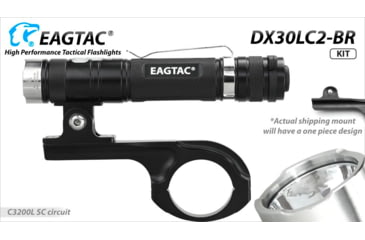 Image of EAGTAC DX30LC2-BR Rechargeable Flashlight, XP-L HI V2 NW LED, 1084lm, Black, DX30LC2BR-XPLHINW-BASE