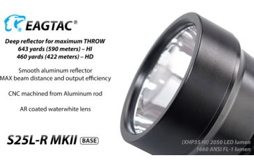 Image of EAGTAC S25L-R Base Flashlight, XHP35 HI CW LED, 1870lm, Black, Medium 4155
