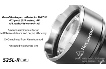 Image of EAGTAC S25L-R Flashlight Kit, XHP35 HI NW LED, 1750lm, Black, S25LR-XHP35-HI-KIT-NW