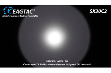 Image of EAGTAC SX30C2 XPL HI 1870 Lumen LED Flashlight, Medium, Black, SX30C2-XPL-HI-BASE-CW